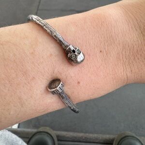 Zadig & Voltaire Silver-Tone Skull Cuff Bracelet